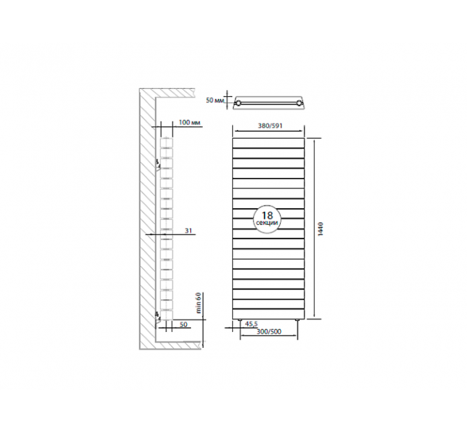 Радиатор Royal Thermo PianoForte Tower Noir Sable - 18 секц.