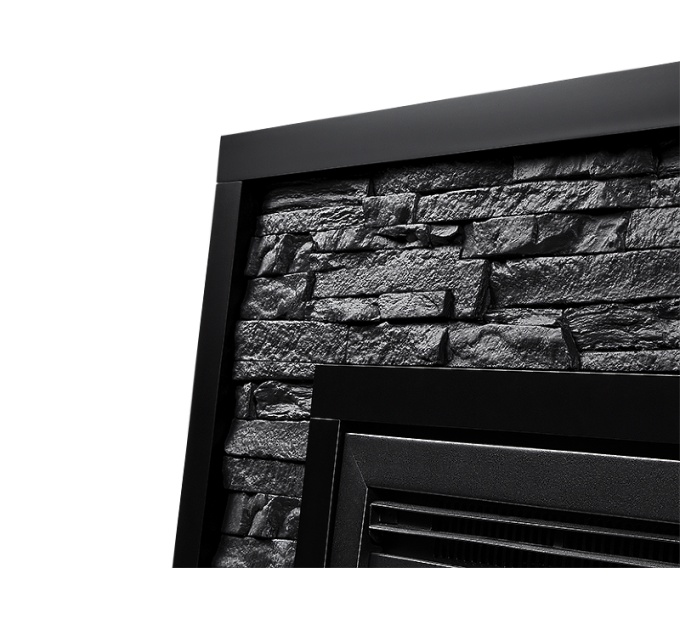 Портал Firelight Loft 30 камень черный, черная эмаль